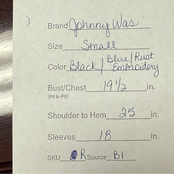 Johnny Was Workshop Embroidered Boho V Neck Cotton Top Size Small - Picture 8 of 8